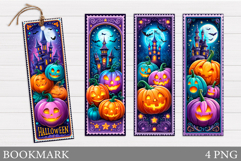 Scary Pumpkin Bookmark Design. Halloween Pumpkin Bookmark Product Image 1