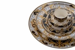 Luxury tableware set on white and black. Top view 3 pcs Product Image 2