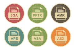 Set Of File Formats Icons Product Image 1