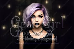 T Shirt Mockup, Goth Girl Wearing T Shirt, Gothic Mockup, 58 Product Image 1