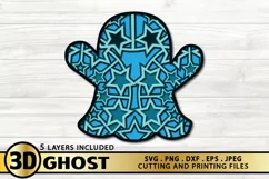 3D GHOST SVG PNG EPS DXF JPG Cutting and Printing Files Product Image 1