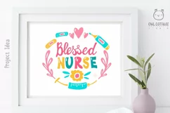 Blessed Nurse SVG, Nurse Floral Monogram SVG, Nurse Tattoo Product Image 5