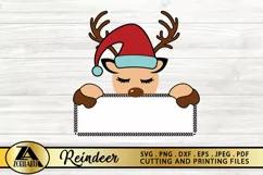 Reindeer SVG PNG EPS DXF Christmas SVG Reindeer Monogram SVG Product Image 10