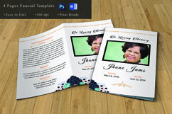 Printable Funeral Program Template, Obituary Template Product Image 1