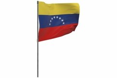 Venezuela flag on pole. Waving banner isolated Product Image 1