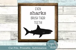 Kids bathroom shark design! - SVG, Sublimation, Printable Product Image 1