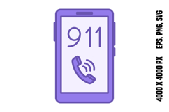 Colored Emergency Call Icon Product Image 1