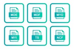 Set Of File Formats Icons Product Image 1