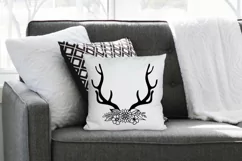 Antlers SVG File - Antlers with Flowers SVG Cut File Product Image 3