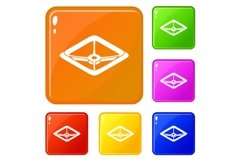 Square tap gas icons set vector color Product Image 1