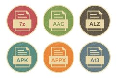 Set Of File Formats Icons Product Image 1