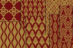 Gold Wedding Damasks, GOLD WEDDING PAPER, Maroon gold papers Product Image 3