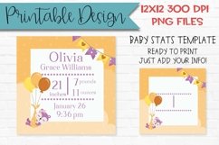 Baby Stats Template Sublimation Design Printable Product Image 1