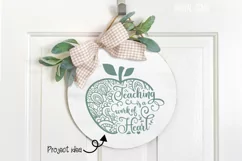 Teaching is a work of heart apple. SVG / PNG / DXF / PNG Product Image 4