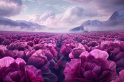Peony Flowers Field Background Wallpaper Product Image 1