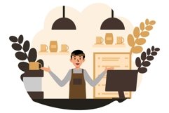 Barista flat ilustration Product Image 1