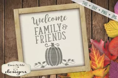 Welcome Family and Friends Pumpkin Fall SVG DXF Files Product Image 1