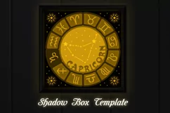 Capricorn shadow box svg | Zodiac capricorn sign svg Product Image 3