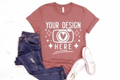 Bella Canvas 3001 Heather Mauve Mockup, Unisex Tshirt Mockup Product Image 1