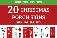 20 Christmas porch signs, Christmas Welcome signs bundle Product Image 2