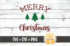 Merry Christmas - Christmas Tree Sign SVG PNG DXF Cut Files Product Image 2