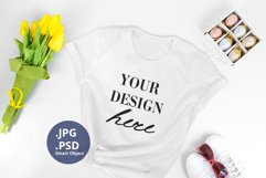 White T-shirt Easter PSD Mockup JPG Full Wrap Product Image 2