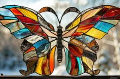 Stained Glass Butterfly Background Wallpaper Product Image 1