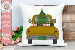 Doodle Truck with Christmas Tree | Yellow Christmas Truck Product Image 1