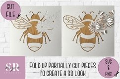 3D Floral Bee| Paper cutting | Bee SVG Product Image 4