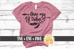 Love My Tribe - Boho Arrow Feather SVG PNG DXF Cut Files Product Image 1