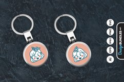 Floral Girl Face Keychain Product Image 1