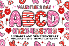 Valentine Alphabet Clip Art, valentines day letters doodle Product Image 1