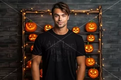Halloween T-Shirt Mockup Male, Black T-Shirt Mockup, d3 Product Image 2