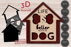 3D Layered sign for dog lovers, Glowforge Laser Cut File SVG Product Image 1