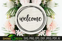 Welcome Sign SVG for Home, Farmhouse Round Sign Product Image 1