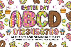 Easter Day Alphabet png clipart, easter day letters doodle Product Image 1