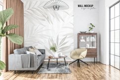 Wall mockup - Wallpaper mockup - Living room Product Image 1