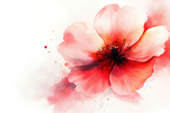 Red Watercolor Flower Background Wallpaper Product Image 1