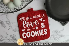 Valentine's Day Pot Holder SVG | All You Need Is Love Product Image 1