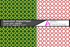 Quatre foil  digital papers, Quatre foil   pattern, digital papers, high quality 300 dpi, 12 x 12 inch , and 8.5 x 11 inch Product Image 2