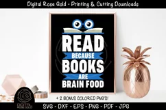 Read Because Books Are Brain Food - Kids Library Books SVG Product Image 1