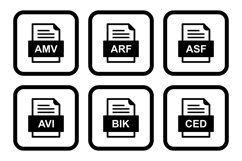 Set Of File Formats Icons Product Image 1