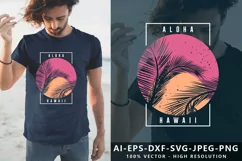 Aloha Hawaii Trendy Graphic T-Shirt Design, EPS SVG, PNG Product Image 1