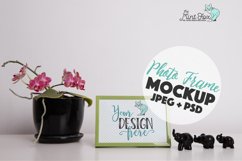 Frame Mockup with Orchid and Elephants | JPG & PSD Mock Up Product Image 2