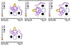 Boy Unicorn Animal Topper Applique Embroidery Design Product Image 2