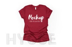 Cardinal Red Bella Canvas 3001 Tshirt Mockup, Basic mock up Product Image 1