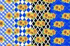 Watercolor Sunflowers Digital Papers Product Image 2