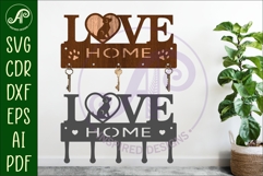 Dogs LOVE word Key holder designs for wood and metal Product Image 1