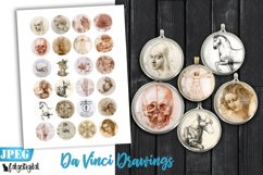 Da Vinci Drawings Printable Digital Collage Sheet Product Image 1