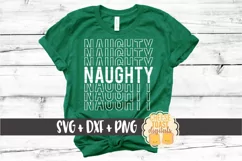 Naughty - Christmas Mirror Word SVG PNG DXF Cut File Product Image 1